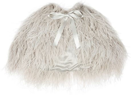 Alexander Mcqueen Ostrich Feather Shrug in Gray - Lyst