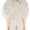 Alexander Mcqueen Ostrich Feather Shrug in Gray - Lyst