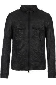 AllSaints Shift Leather Bomber Jacket - Lyst