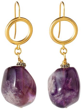 Brooks Brothers Amethyst Drop Earrings - Lyst