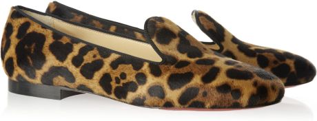 Christian Louboutin Sakouette Animal print Calf Hair Loafers in Brown (animal) - Lyst