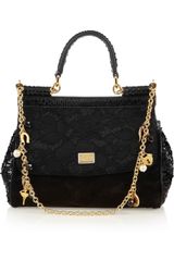 Dolce & Gabbana Mini Miss Sicily Pythontrimmed Brocade Bag