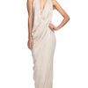 Donna Karan New York Halter Draped Evening Gown in Beige (natural) - Lyst