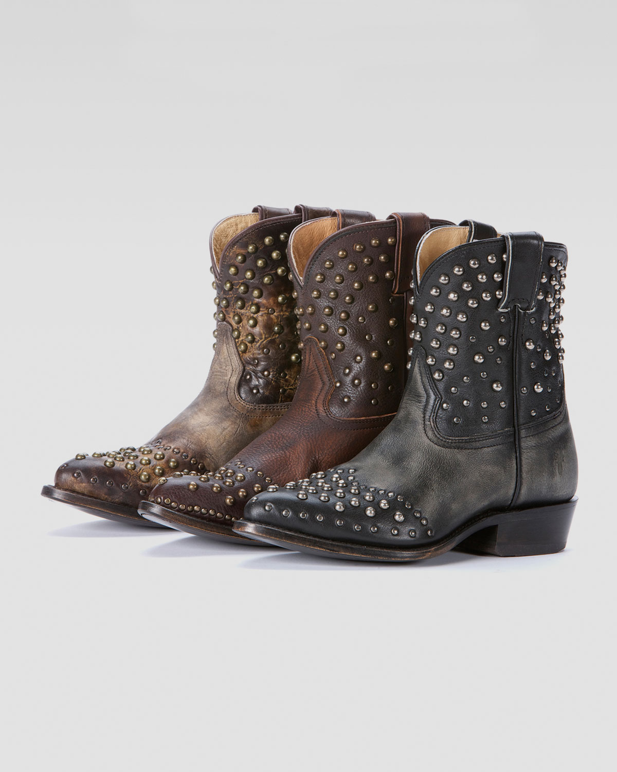 Frye Billy Studded Short Boot in Brown | Lyst