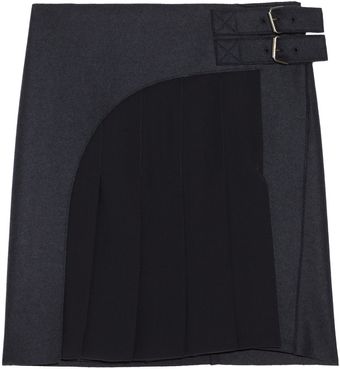 Joseph Saki Wool Felt and Silk Crepe Wrap Skirt - Lyst