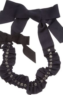 Lanvin Grosgrain Ribbon Necklace with Crystals - Lyst