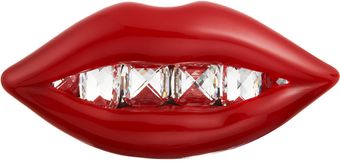 Lanvin Resin Crystal Mouth Brooch - Lyst