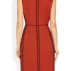 Reed Krakoff Leather Trimmed Twill and Felt Dress in Red - Lyst