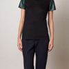 Yves Saint Laurent Leather and Jersey Top in Black - Lyst