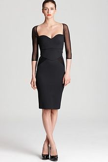 Zac Posen Fitted Dress Three Quarter Sleeve Jersey - Lyst