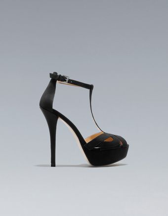 Zara Highheel Tbar Sandal - Lyst
