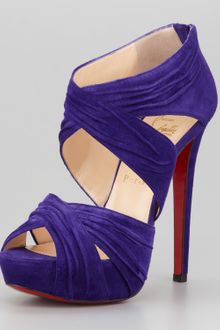 Christian Louboutin Bandra Zipback Crisscross Platform Red Sole Sandal Violette - Lyst
