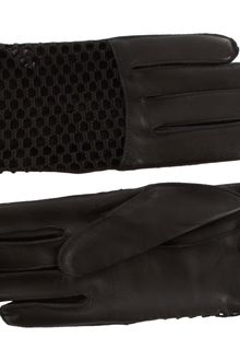 Nina Ricci Leather with Mesh Short Gloves - Lyst