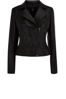 Oasis Stitch Detail Leather Jacket - Lyst