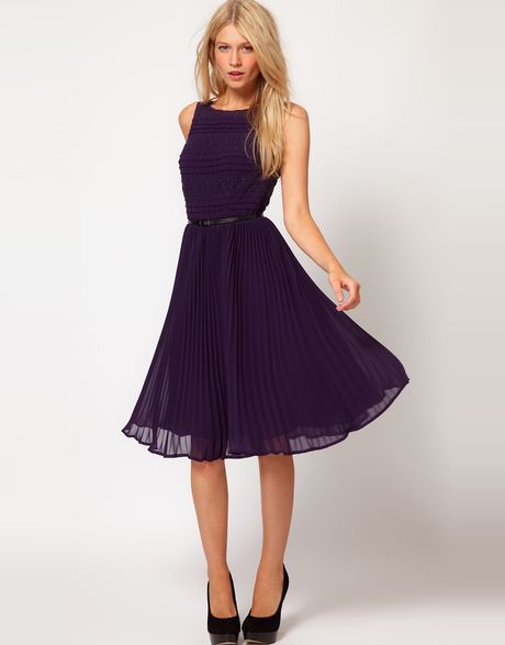 Oasis Stripe Lace Dress in Purple