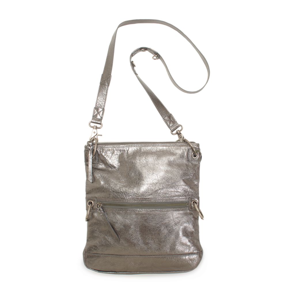 The Sak Pax Leather Crossbody Bag in Silver (graphite metallic) | Lyst