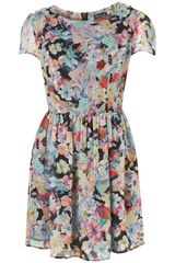 Topshop Floral Chiffon Dress