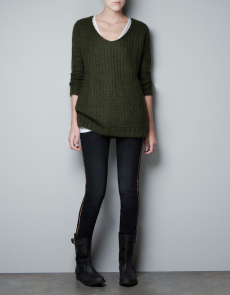 oversize knit sweater zara