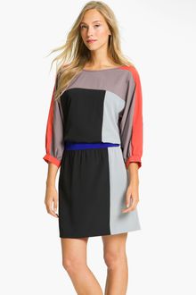 Eliza J Colorblock Blouson Sleeve Dress - Lyst