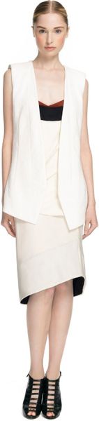 Narciso Rodriguez White Linen SilkBonded Tweed Vest in White - Lyst