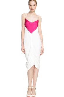 Narciso Rodriguez White And Azalea Washed Pebble Crepe Dress - Lyst