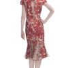 Zac Posen Hibiscus Printed Chiffon Cocktail Dress in Red (hibiscus print) - Lyst