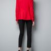 Zara Ponte Di Roma Blazer with Elbow Patches in Red - Lyst