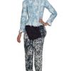 3.1 Phillip Lim Floral Relief Printed Corded Motorcycle Jacket in Floral (sky blue) - Lyst