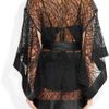 Kiki De Montparnasse Amour Satintrimmed Chantilly Lace Kimono in Black - Lyst