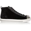 Miu Miu Velvet Hightop Sneakers in Black - Lyst