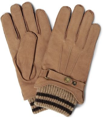 Dents Knittedcuff Nubuck Leather Gloves - Lyst