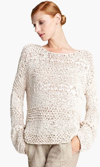 Donna Karan New York Collection Ribbon Knit Sweater - Lyst