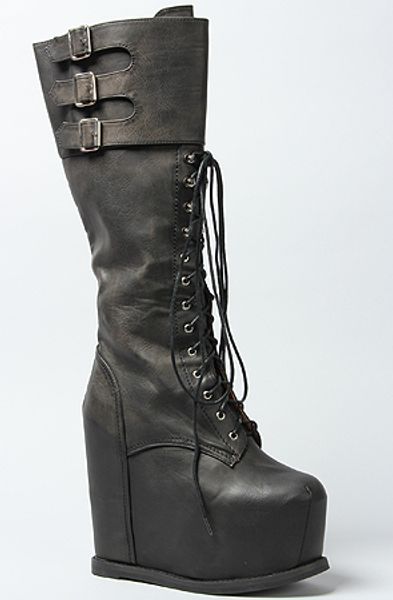 Jeffrey Campbell The Lautrec Hi Boot in Black Distressed in Black - Lyst