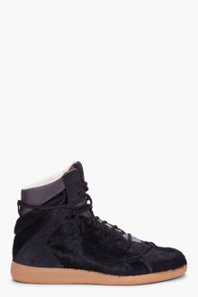 Maison Martin Margiela Black Calfhair Matelasse Sneakers - Lyst