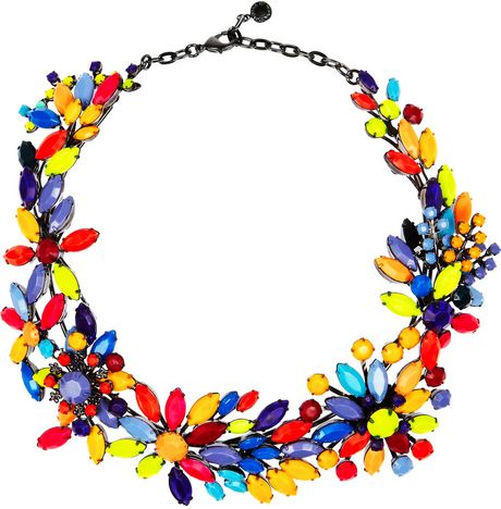 Tom Binns Riri Painted Swarovski Crystal Necklace in Multicolor (multicolored) - Lyst