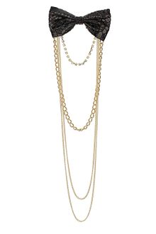 Topshop Bow Chain Drape Brooch - Lyst
