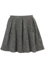 Topshop Tweed Invert Pleated Skirt