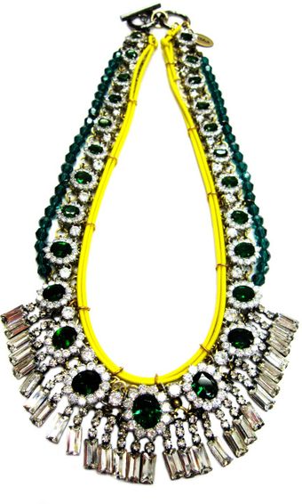 Venna Fw Neon Rope and Crystal Necklace - Lyst