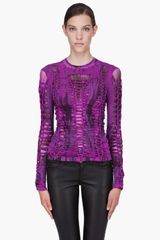 Versus  Purple Woven Jersey Tshirt