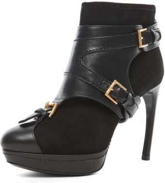 Alexander McQueen Leopold New Suede Bootie in Black - Lyst