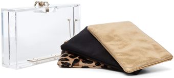 Charlotte Olympia Pandora Classic Clutch in Leopard Gold Black - Lyst