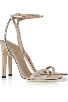 Gucci Crystal embellished Suede Sandals - Lyst