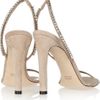 Gucci Crystal embellished Suede Sandals in Beige (taupe) - Lyst