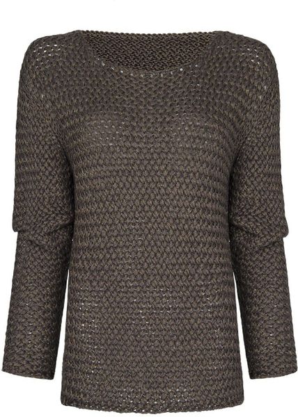 Mango Open Knit Jumper in Beige (cream) - Lyst