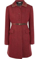 Miu Miu Embellished Tweed Coat