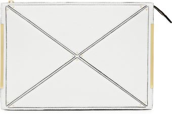 Reiss Zip Top Panelled Clutch - Lyst