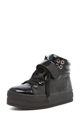 Sonia Rykiel High Top Sneaker in Black Croco