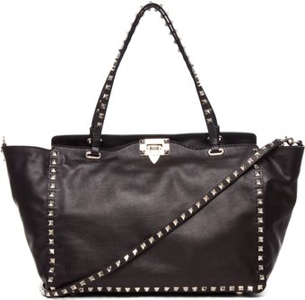 Valentino Rockstud Small Tote in Black - Lyst