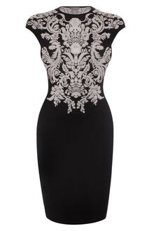 Alexander McQueen  Black Fil-Coupe Floral Jacquard Mini Dress - Lyst
