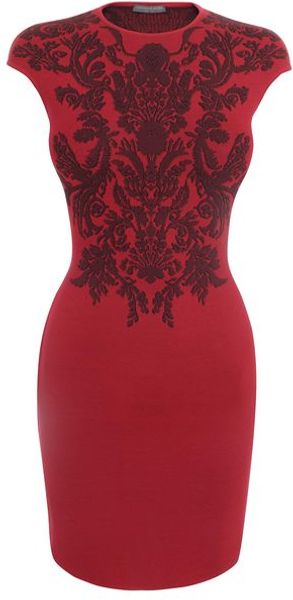 Alexander McQueen  Fil-Coupe Floral Jacquard Mini Dress - Lyst